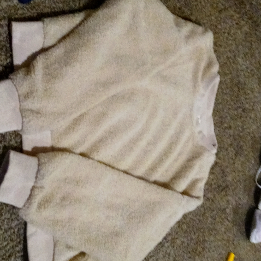 Sweet lovely medium tan velour sweater